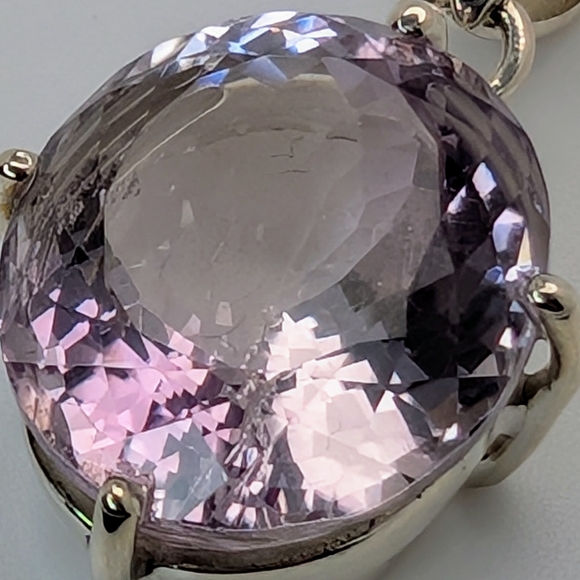 Natural Pink Amethyst Pendant S925 Sterling Silver Pendant - Picture 9 of 11